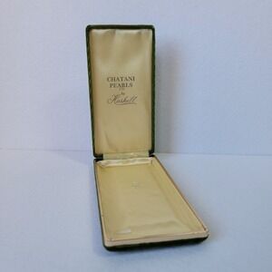 Vintage Miriam Haskell for Chatani Pearls Presentatio Box Dark Green Velvet Case